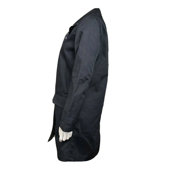 ISAAC MIZRAHI Target Solid All Black Long Trenchcoat Jacket Womens Size S Small - Picture 2 of 6